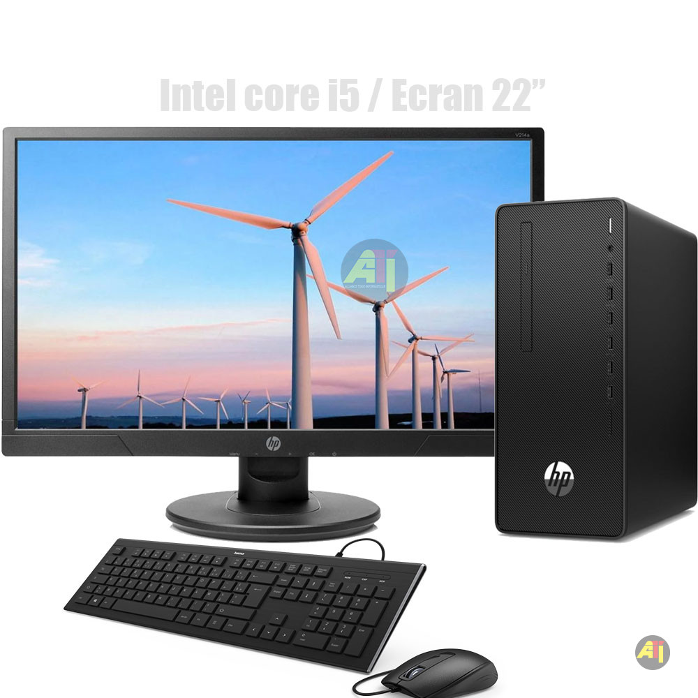 PC BUREAU complet HP core i5 Ecran 20 pouces, Ordinateurs de bureau à  Berrechid