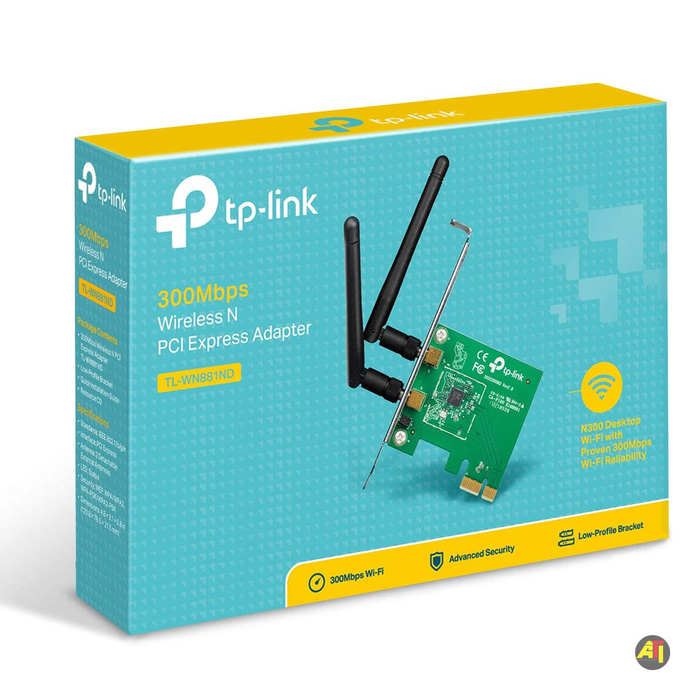Carte WiFi PC Adaptateur PCI Express (PCIe) TP-Link – N 300 Mbps