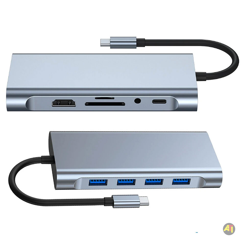 Station d'accueil pour ordinateur portable, 7 en 1 USB C double adaptateur  HDMI avec 2 HDMI, 2 USB 3.0, 100 W PD, SD-TF pour Ma A5 - Cdiscount  Informatique