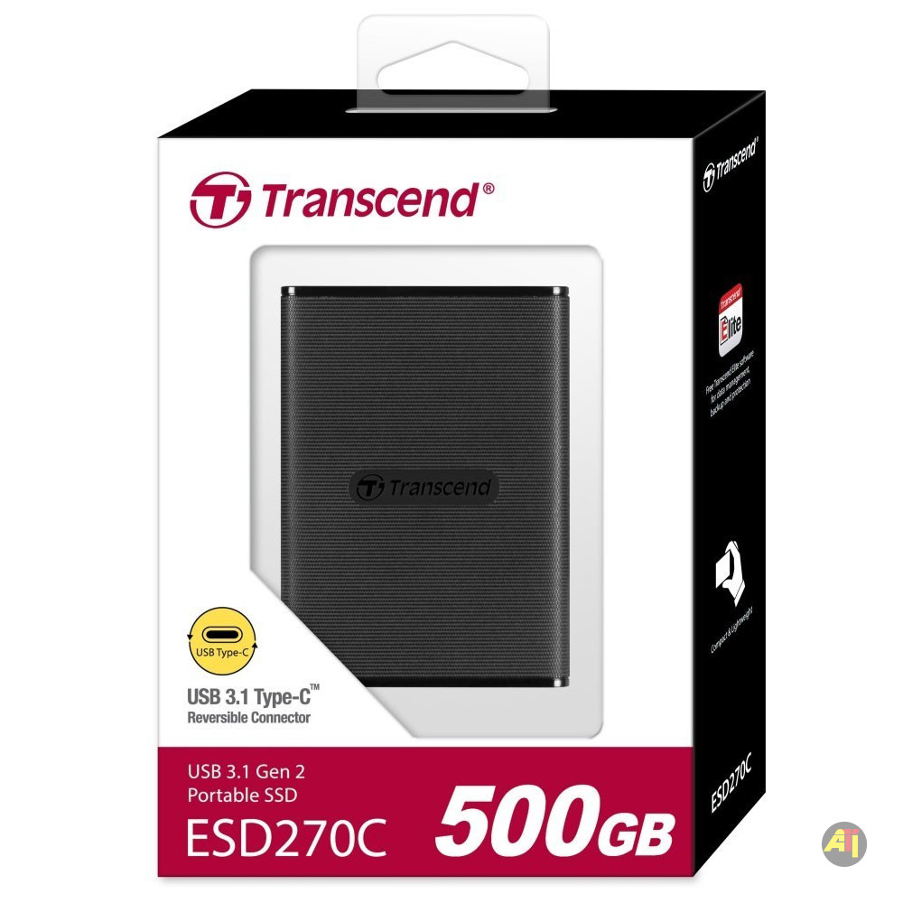 Transcend ESD270C 500 Go USB-C - Disque SSD Externe - Disque dur
