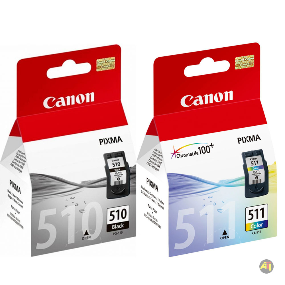 Pack de 2 cartouches Canon PG510 noir et CL511 couleurs sur