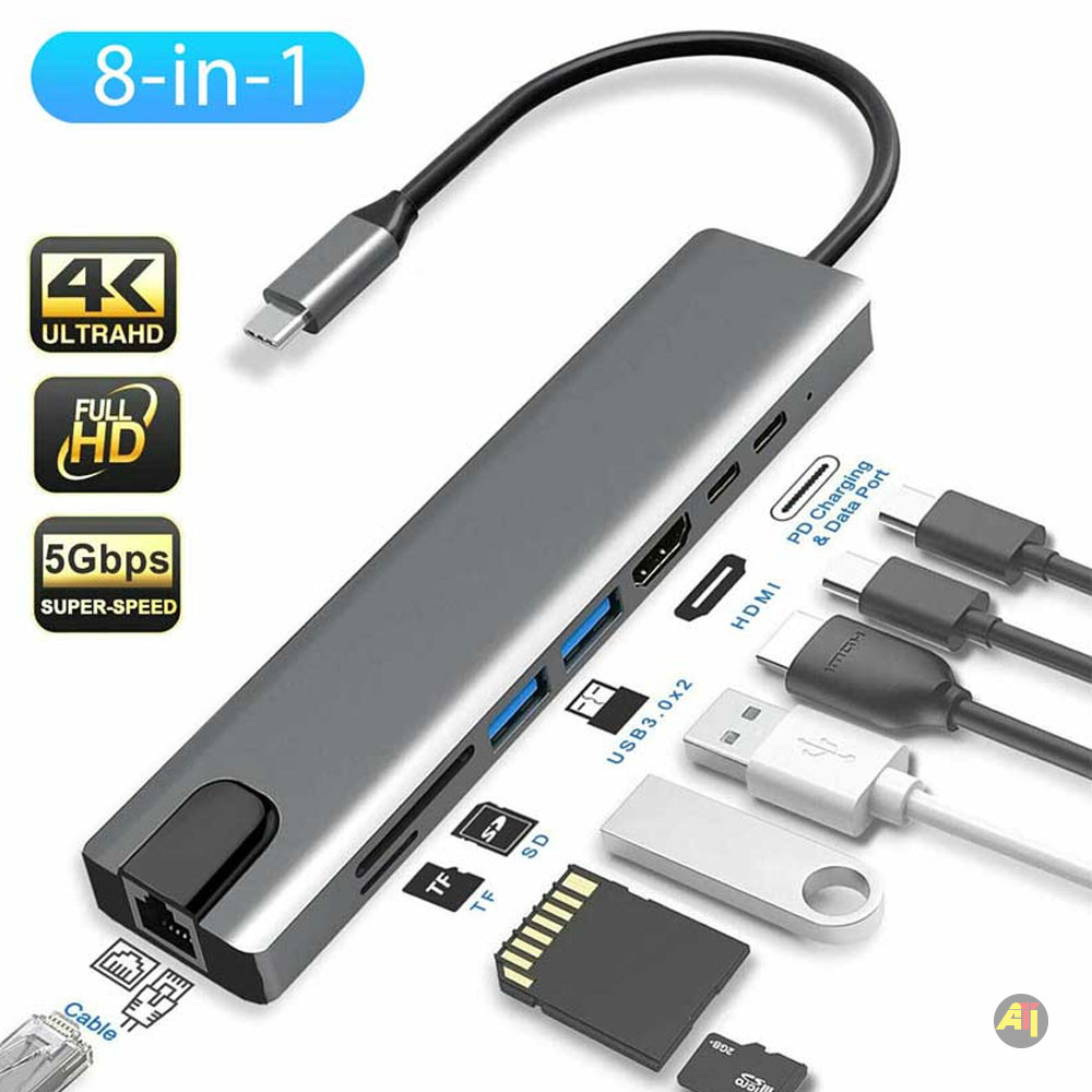 HUB USB C, Adaptateur 10 en 1 avec 4K-HDMI, VGA, USB 3.0, Type C, Port PD,  Ethernet RJ45, Lecture Carte SD/TF, AUX 3,5 mm Audio - Cdiscount  Informatique
