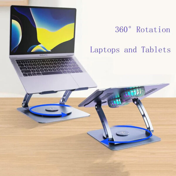 Laptop Stand V4.1 - Support laptop Rotatif en aluminium avec double ventilateur de refroidissement – Image 2