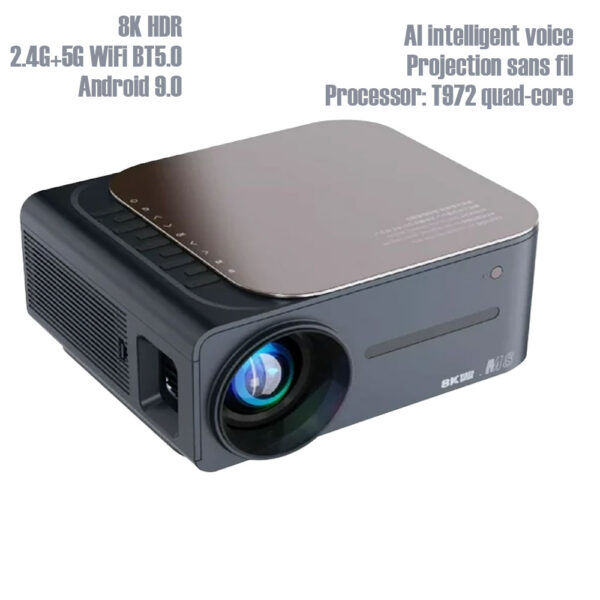 Vidéo projecteur 8K HDR, Android, Wifi, Bluethooth, Projection Sans fil - 400 lumens ANSI – Image 2